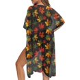 thumbnail image 5 of HELLHERO Casual Bathing Suit Cover Up for Beach High Quality Fabrics Lightweight Womens Kimono Swimsuit Cover Ups Autumn Leaves, 5 of 6