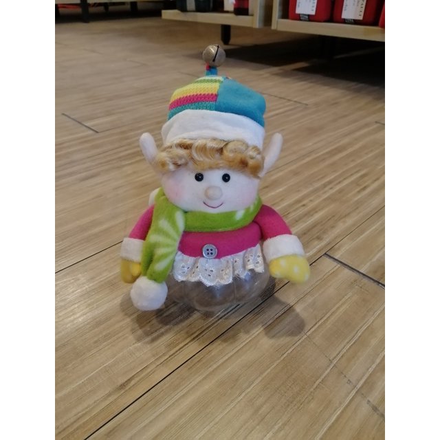 Ourwarm, regalo de Navidad para niños, decoración, caja de dulces, Papá Noel, muñeco de nieve, muñeco elfo, tarro de dulces de elfos de plástico