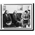 thumbnail image 2 of Historic Framed Print, [Two unidentified African American men seated on a sofa, talking to a young man, possibly a reporter], 17-7/8" x 21-7/8", 2 of 9