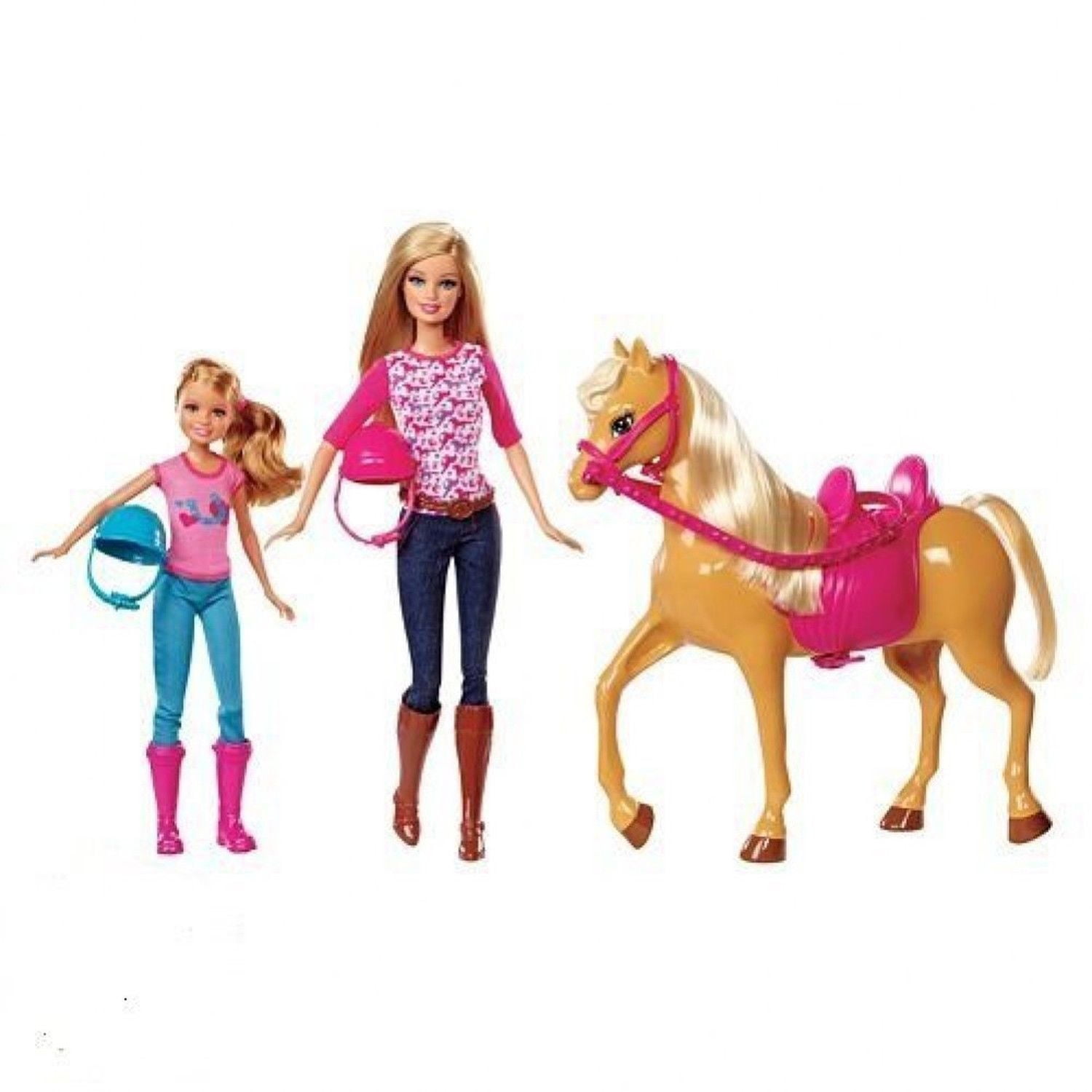 pink barbie horse