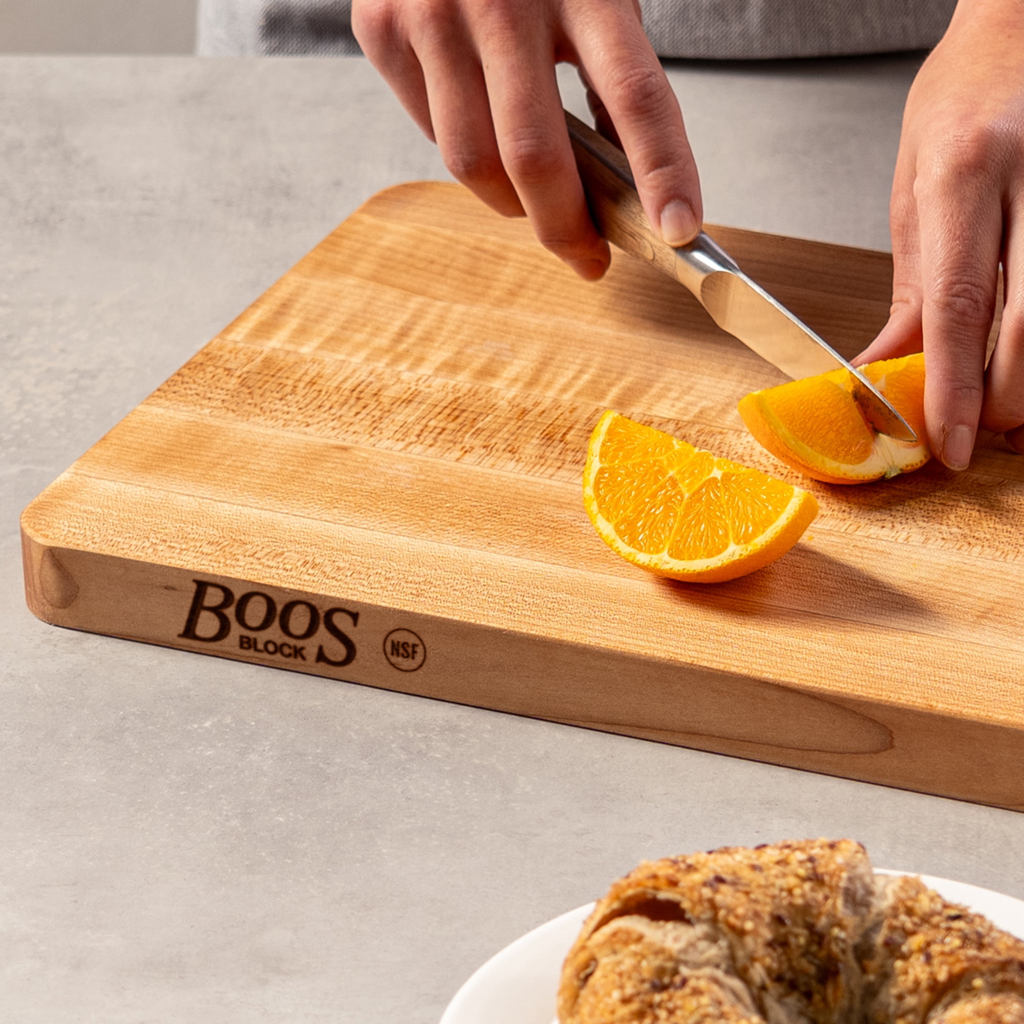 John Boos Chop-N-Slice Wood Cutting Board with Eased Corners, Maple