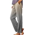 thumbnail image 2 of Yuanlook Women's Ombre Gradient Straight Trousers, Elastic High Waist Side Pockets Spring Autumn Daily Walking Pants L-XXXL, 2 of 5