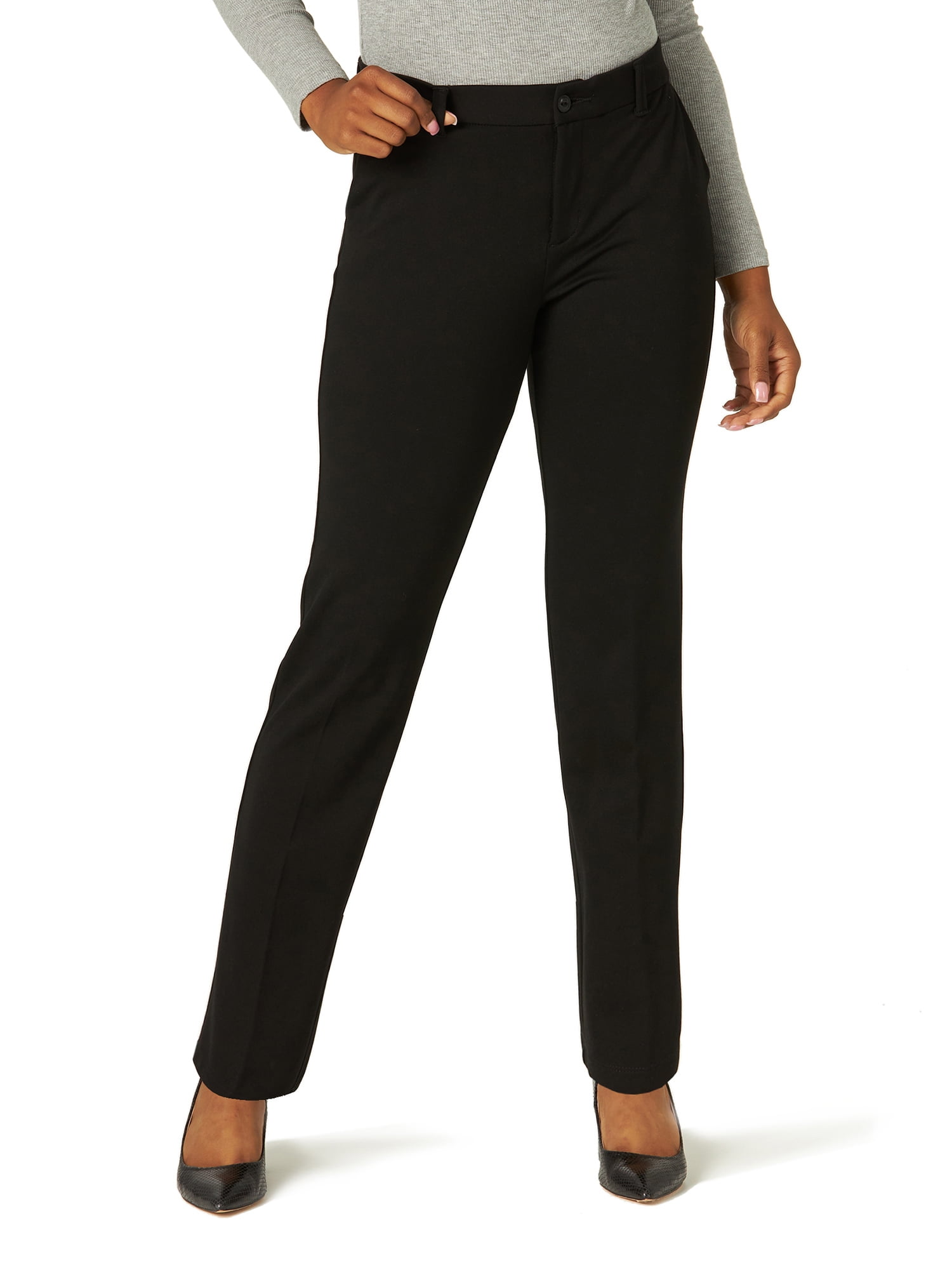 Lee Women's Comfort Waist Knit Straight Leg Pant - Walmart.com