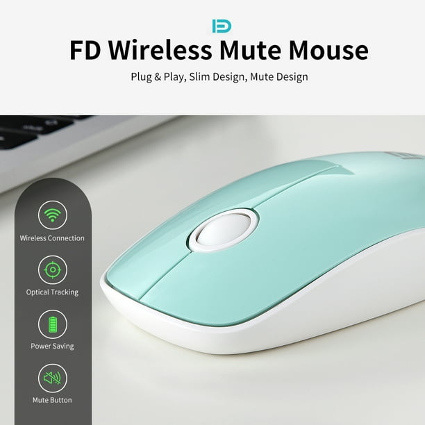 fd v8 2.4g sans fil souris muet plug & play mince souris de suivi