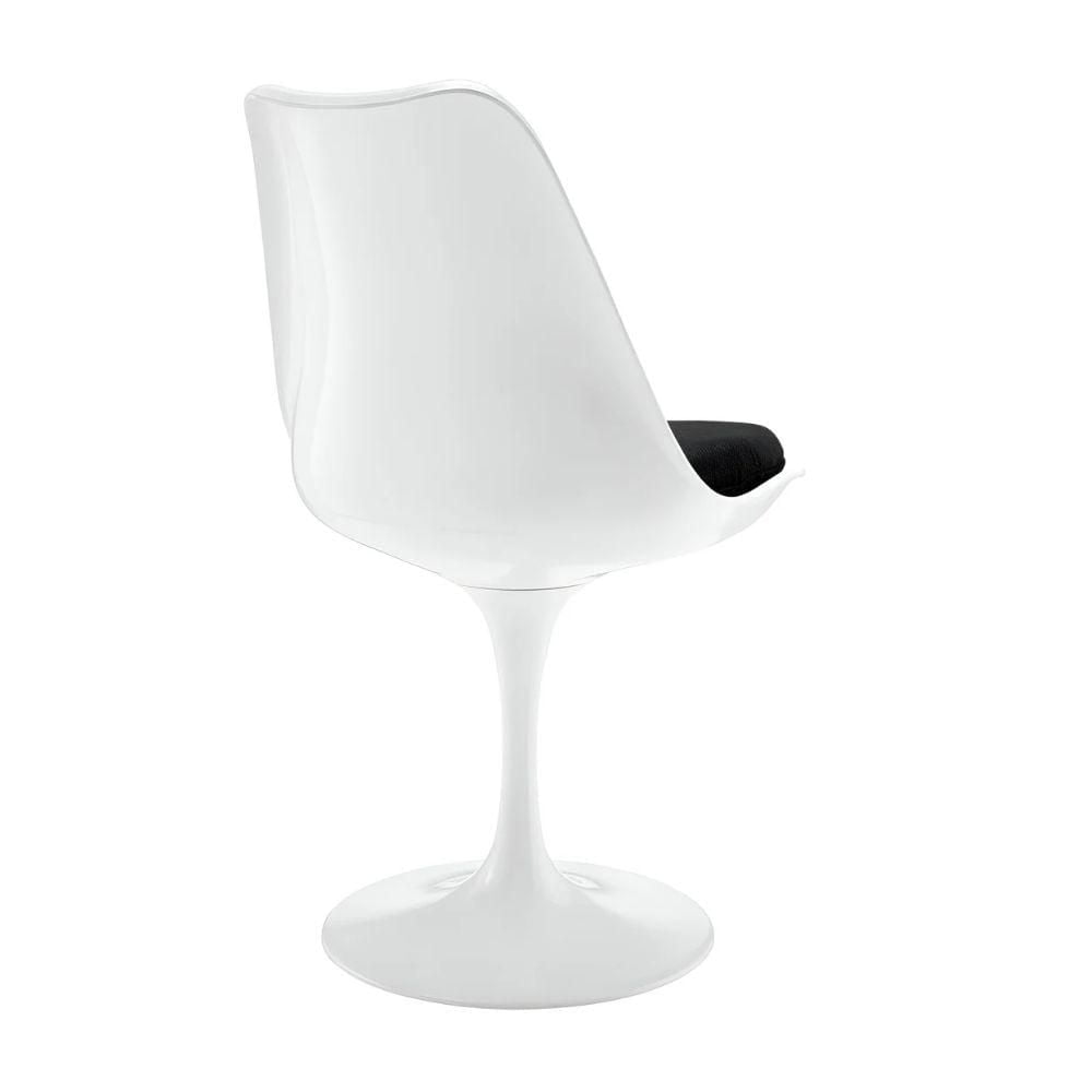 Heavenly White Tulip Armless Chair with Cushion SET OF 3