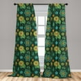 thumbnail image 5 of Ambesonne Floral Curtains, Fantasy Colorful Flowers, Pair of 28"x84", Multicolor, 5 of 5