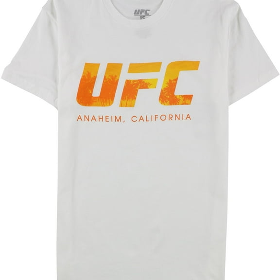 UFC Mens Anaheim California Graphic T-Shirt, White, Small