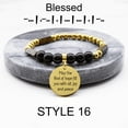 thumbnail image 2 of Natural Tiger-eye Obsidian Mix Blessed Morse Code Inspirational Bracelets, 2 of 50