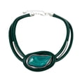 thumbnail image 2 of Collar para mujer, joyería para mujer, joyería para mujer, personalidad creativa, resina, cordón de cuero, collar geométrico, joyería para mujer, collar grande, 2 of 2