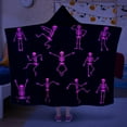 thumbnail image 3 of Halloween Wearable Blanket Hoodie Blacklight Skeleton Dance Hoodie Blanket with Hand Pockets, Funny Skull Soft Flannel Adult Hooded Blanket for Women and Men, 50 X 60 Inches (Black), 3 of 6