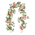 thumbnail image 4 of Guirnalda de flores artificiales colgantes, enredadera floral, decoración de boda, multifuncional Rosa oscuro, 4 of 7