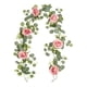 thumbnail image 4 of Guirnalda de flores artificiales de eucalipto para decoración de bodas, ventanas y paredes. Rosa oscuro, 4 of 7
