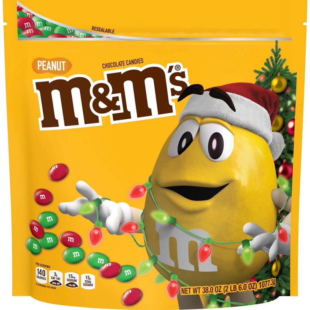 M&M'S Milk Chocolate Christmas Candy Bag, 38 Oz
