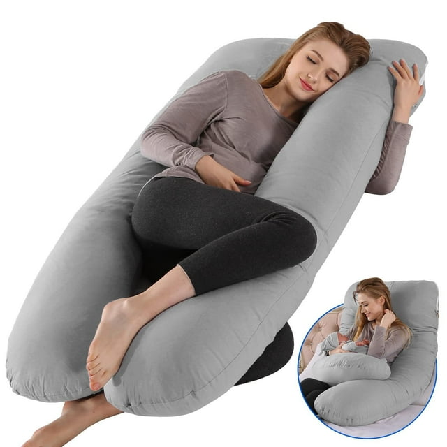Almohada Embarazo - Almohada para Embarazada Cómodos y Transpirables Almohada de Embarazo con Relleno de Algodón Almohada Corporal para Embarazadas Regalo para Maternidad Mujeres Embarazadas