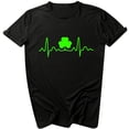 thumbnail image 1 of Pompotops Mode Femme Décontracté Col Rond T-Shirt Imprimé Fête de la Saint-Patrick Manches Courtes Ample Blouse, 1 of 3