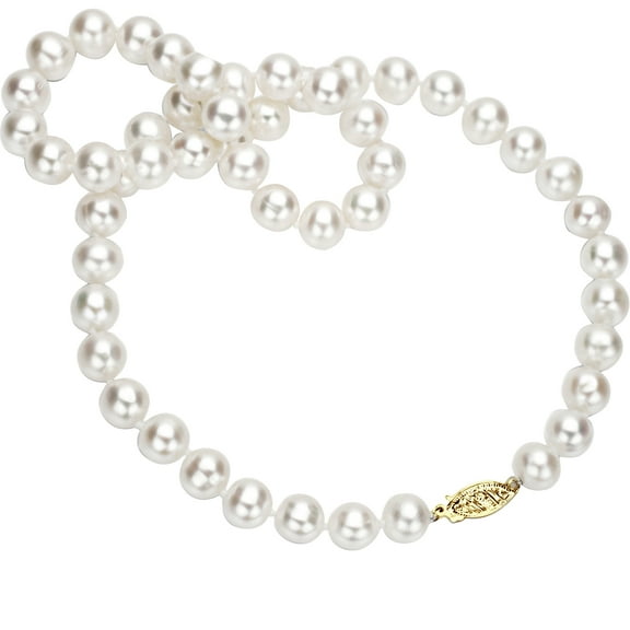 ADDURN 18kt Yellow Gold 8-9mm Freshwater White Pearl Women Jewelry Necklace