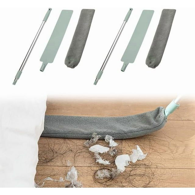 Saker Plus Dépoussiéreur Plat Extensible Outil de Nettoyage pour Zones Difficiles d'Accès, Brosse Rétractable pour Nettoyage sous Appareils Canapé Lit Réfrigérateur Meubles