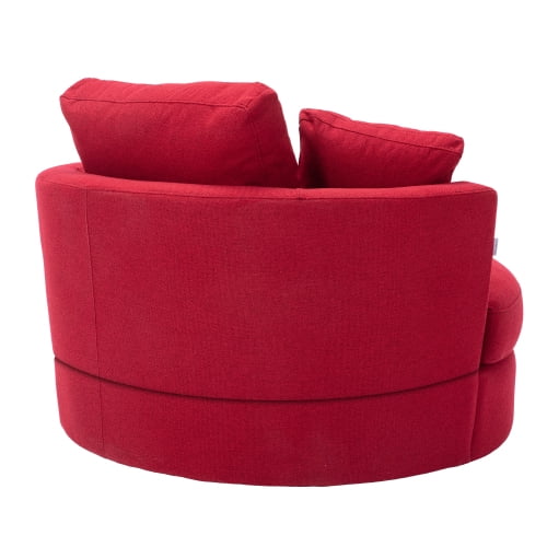 INCLAKE Swivel Barrel Chair Modern Round Oversized Chairs Lounge Sofa with 3 Pillow Backrest and Armrest Single Sofa Chair for Living Room Bedroom