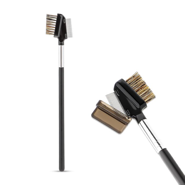 EcoNesxp Reusable double-headed eyebrow comb eyebrow makeup brush eyelash comb for eyelash extensions eyebrow brush bristles metal eyelash comb bristles one
