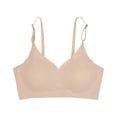 thumbnail image 2 of Women's Comfort Lightly Lined Seamless Wireless Triangle Bralette - Full Back Coverage, Posture Support, 2 of 4