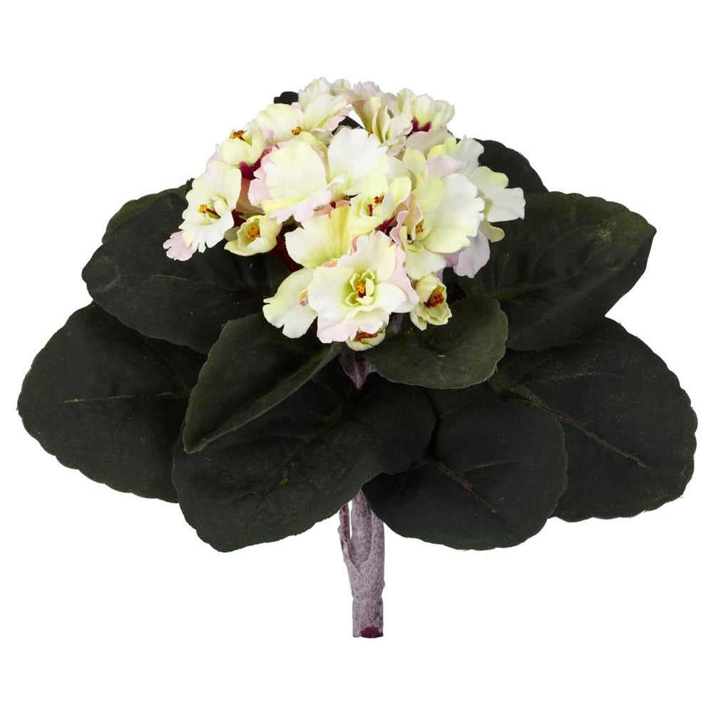 African Violet Artificial Plant in Cream Set of 6