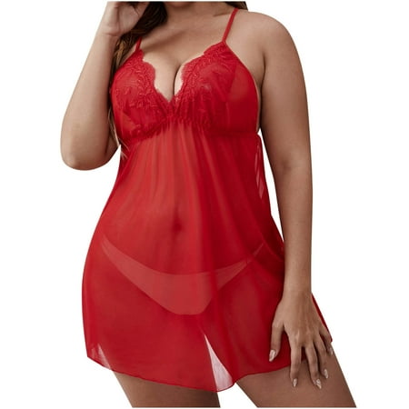

Womens Lingerie Sets Clearance Plus Size Bib Pants Coverall Sling Short Skirt Tulle Sling Mesh Straps Underwear Breastfeeding Bra Red 4Xl
