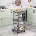 thumbnail image 2 of HOMCOM Kitchen Cart with 4 Basket Drawers, Utility Storage Cart, 2 of 10
