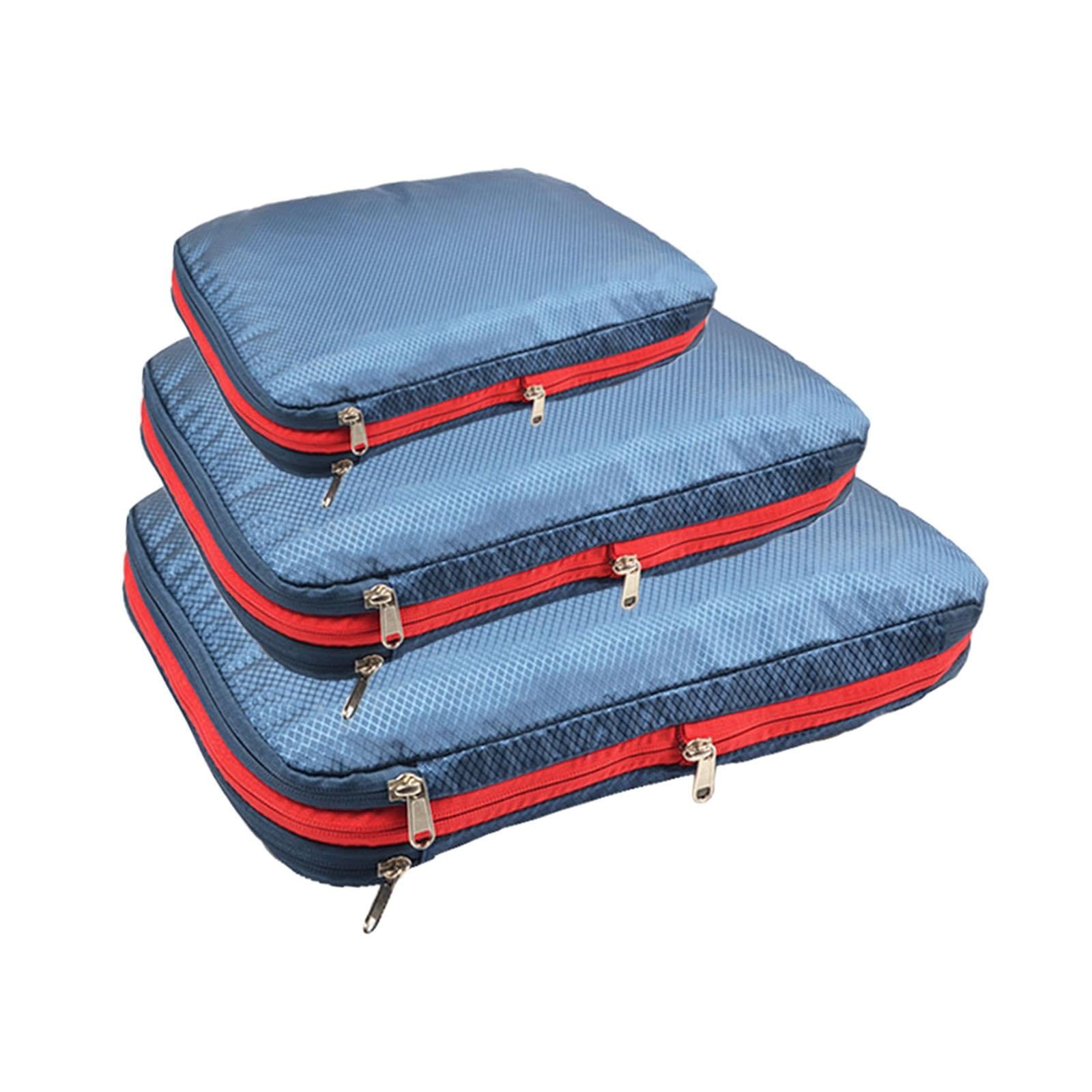 3x Compression Packing Cubes Expandable Suitcase Packing Bags Luggage Packing Organizer Cube