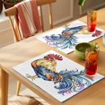 thumbnail image 4 of Watercolor Rooster Placemats Set of 12 Vintage Animals Pastoral Place Mats Indoor Wipeable Table Mats Washable Cloth Dining Table Placemats for Kitchen Holiday Party Home Decor 13x19 Inch, 4 of 9