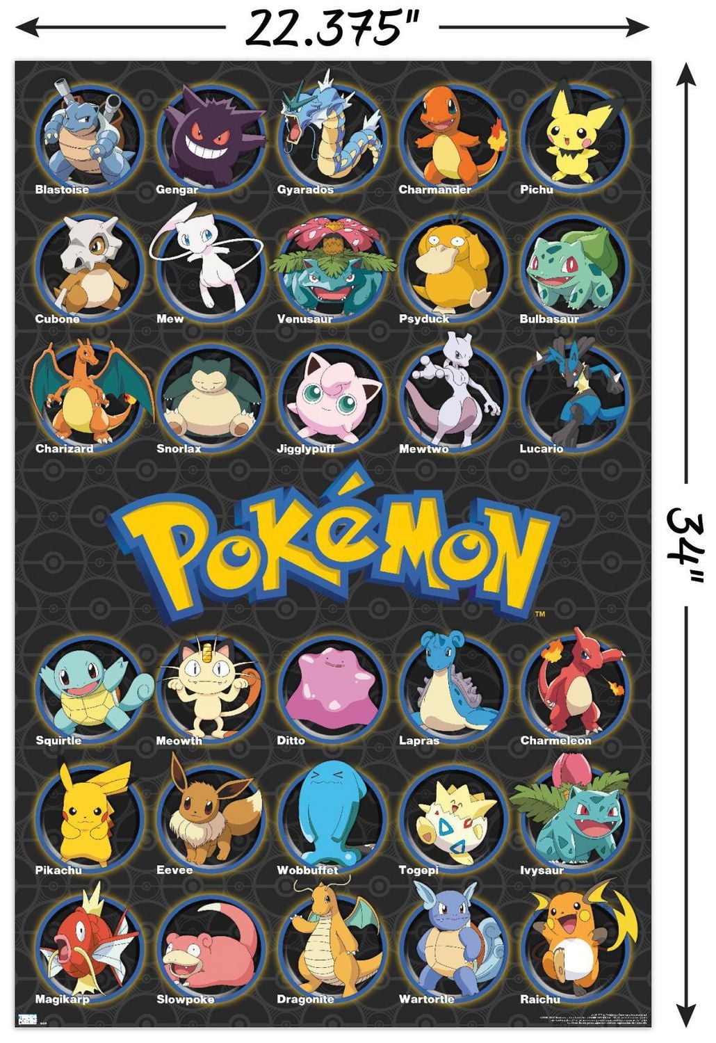 Pokémon - All Time Favorites Wall Poster, 14.725" x 22.375" Framed