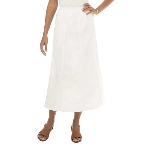 Jessica London Plus Size Stretch Denim Long Skirt