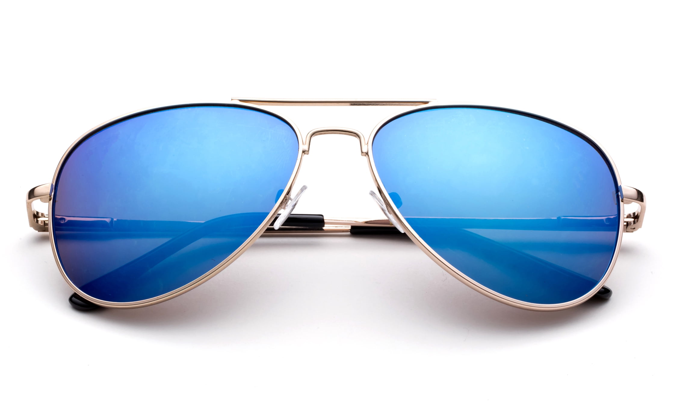 Newbee Fashion -Comfortble High Quality Durable Fashion Metal Aviator Sunglasses for Girls & Boys Polular Flash Mirror Lens UV Protection with Carrying Pouch (4-16 Years)