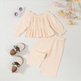 thumbnail image 2 of Gerichy Baby Girl Outfits Solid Color Toddler Girls Fall Winter Outfits Floral Long Sleeve Shirt Pants Set 6M-5T, 2 of 6