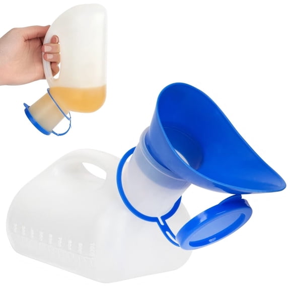 1 Pack Unisex Urinal Bottle, Portable Urinal for Women & Men,Urinal with Lid Pee Funnel Cup for Emergency,Travel,Car & Camping
