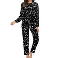 thumbnail image 3 of Musical Notes Pajamas Black And White Lovely Pajama Sets Woman Long Sleeve Casual Home Suit Big Size, 3 of 7