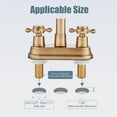 thumbnail image 5 of 4 Inch Centerset Bathroom Sink Faucet Vintage 2 Cross Handles Mixer Tap Basin Vanity Lavatory Utility for Sink 3 Hole Include Water Hose Pop Up Drain with Metal Cover Antique Brass, 5 of 6
