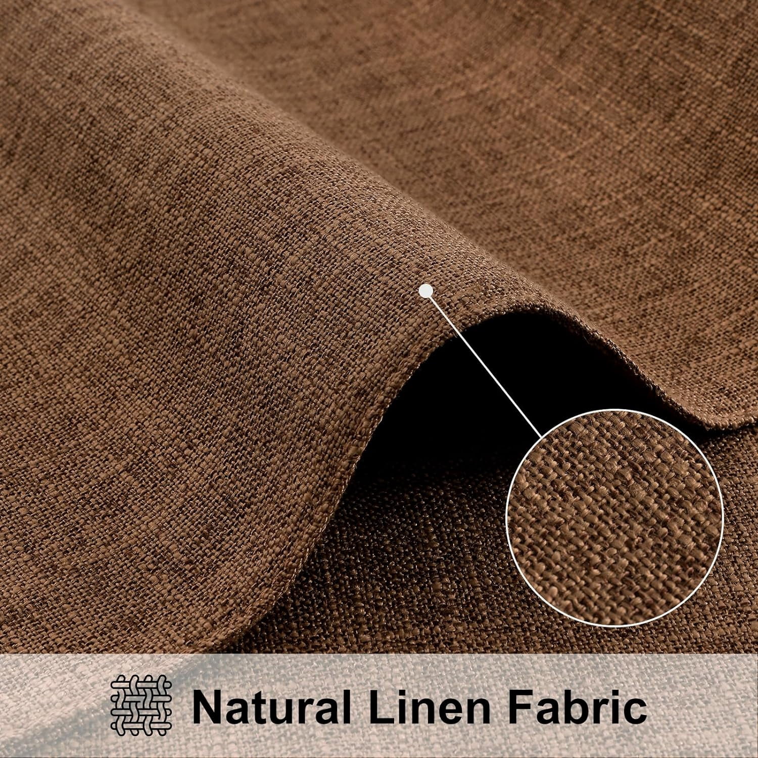 Brown Cloth Placemats Set of 6 Cotton Linen Blend Washable Farmhouse Dining Table Mats for Indoors & Outdoors, Easy to Clean, 13 x 19 Inch