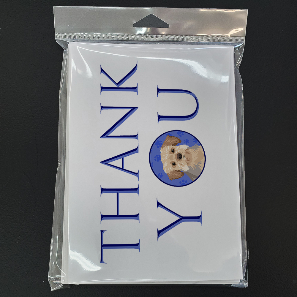 Yorkie Blue and Tan #1 Thank You Greeting Cards and Envelopes Pack of 8 7 in x 5 in
