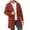 Wine, variant on XMMSWDLA Mens Plus Top Winter Casual Solid Turndown Keep Warm Double Breasted Windbreaker Coat