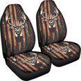 thumbnail image 3 of XYZCANDO Car Seat Covers 2 pcs Car Front Seat Covers Front Seat Cover Set Soft Anti-Slip Truck SUV, Deer Flag, 3 of 10