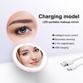 thumbnail image 2 of Washranp LED Travel Makeup Mirror,USB Rechargeable 10X MagnificationCompact Mirror with Light Small Pocket Folding Mirror for Women Girls, 2 of 7