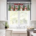 thumbnail image 2 of Christmas Snowman Kitchen Valances for Windows 42x12 Inch Kitchen Curtains Valances Rod Pocket Black White Plaid Snowflake Pine Tree Bathroom Window Valances for Window Treatment Decor, 2 of 6