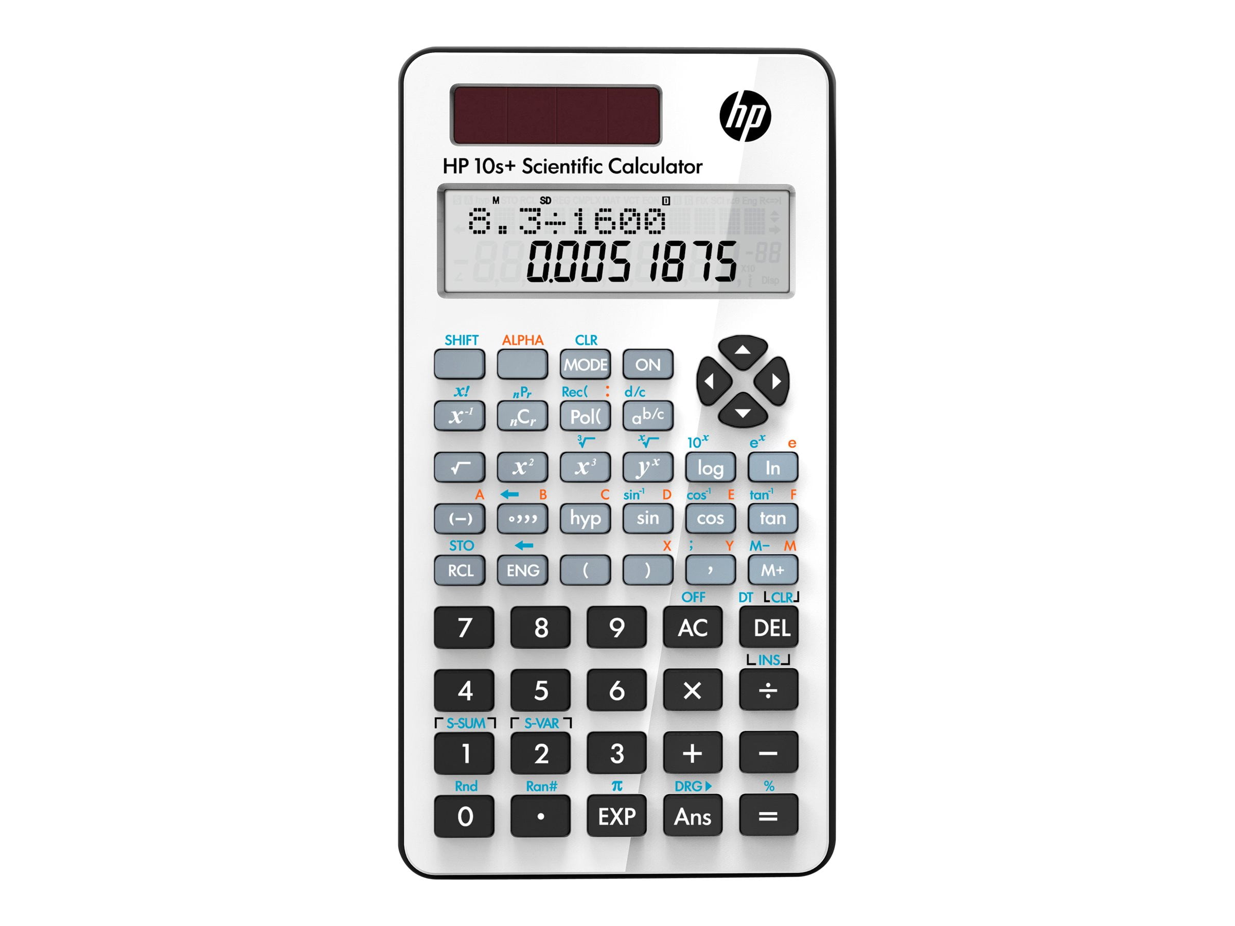 HP 10s+ Scientific calculator 10 digits + 2 exponents solar panel