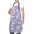 thumbnail image 6 of Kuromi and My Melody Adjustable Bib Aprons, Waterdrop Resistant Apron with 2 Pockets for Kitchen Cooking Restaurant BBQ Painting Crafting, 6 of 7