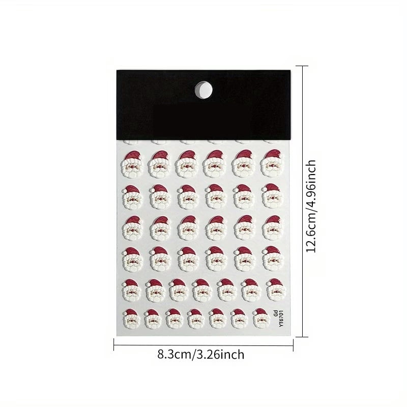 5D Christmas Nail Stickers - Cute Big-Headed Santa Designs & Festive Holiday Nail Art Decorations