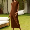 thumbnail image 2 of Robe T-Shirt Manches Courtes Été 2025 pour Femmes Col Rond Décontracté Plage Longues Robes Maxi, 2 of 6