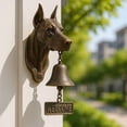 thumbnail image 2 of Dog Themed Welcome Doorbell, Retro Funny Animal Welcome Doorbell,Wall-Mounted Decorative Cast Iron/Resin Hanging Bell, Yard,Garden,Outdoor (1pcs-Doberman), 2 of 7