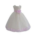 thumbnail image 2 of Ekidsbridal Ivory Tulle Rose Petals Junior Flower Girl Dress Pageant Mini Bridal Gown Christening Formal Evening Wedding 302T 10, 2 of 2