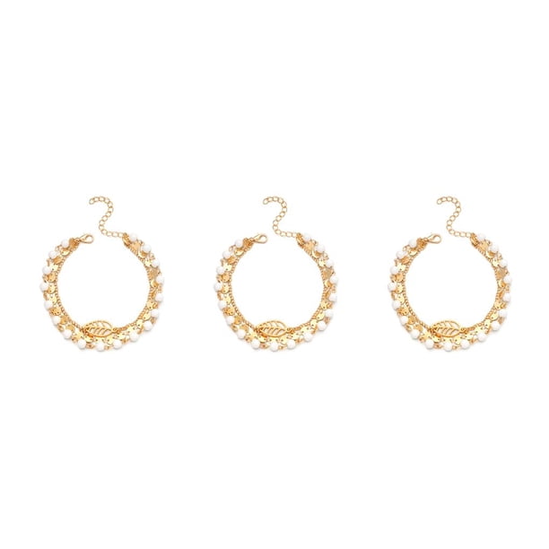 Guardurnaity Tobilleras en capas hoja ajustable pie joyería estilo Simple accesorios universales para mujer de tobillo para el Día de San Valentín Type1 NO1 Guardurnaity CBP253051