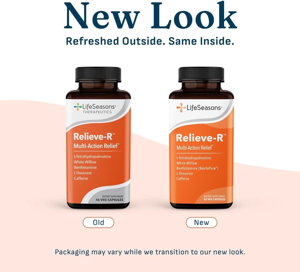 LifeSeasons Relieve-R - Eases Daytime Aches & Discomfort - Relaxes Muscles - Calms The Nervous System - Reduces Irritation - Non-Habit Forming - 46 Capsules